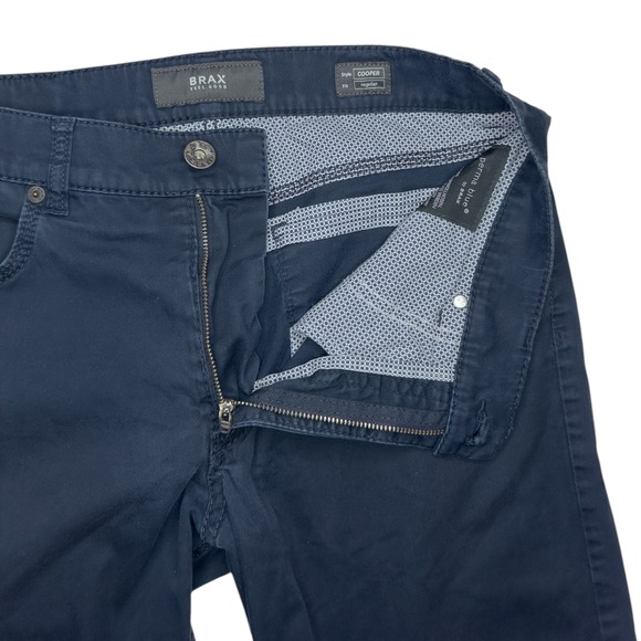 BRAX Cooper Fancy BX Regular Fit Dark Navy Blue Men's Pants 32x28 Chino Stretch - Picture 9 of 15